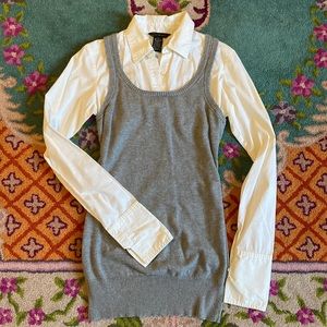 Collared long sweater top